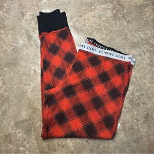 Victoria's Secret Red and Black Plaid Leggings